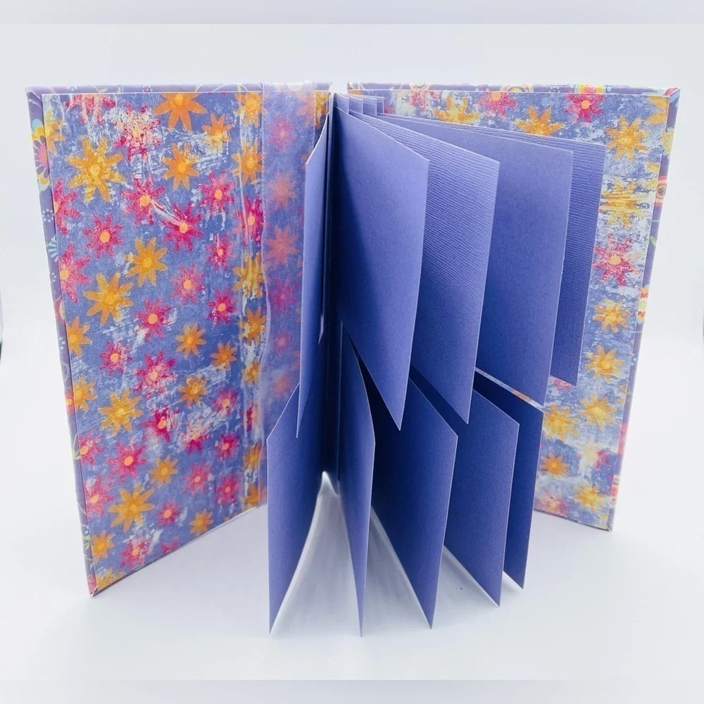 Handmade Paper Photo Book Scrapbook Album Memories Picture Purple 4x6 Photos